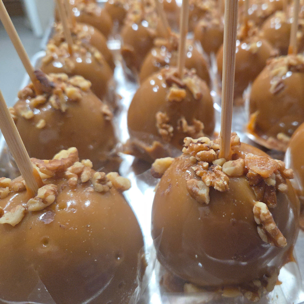 Traditional Caramel Apple covered with Roasted Walnuts