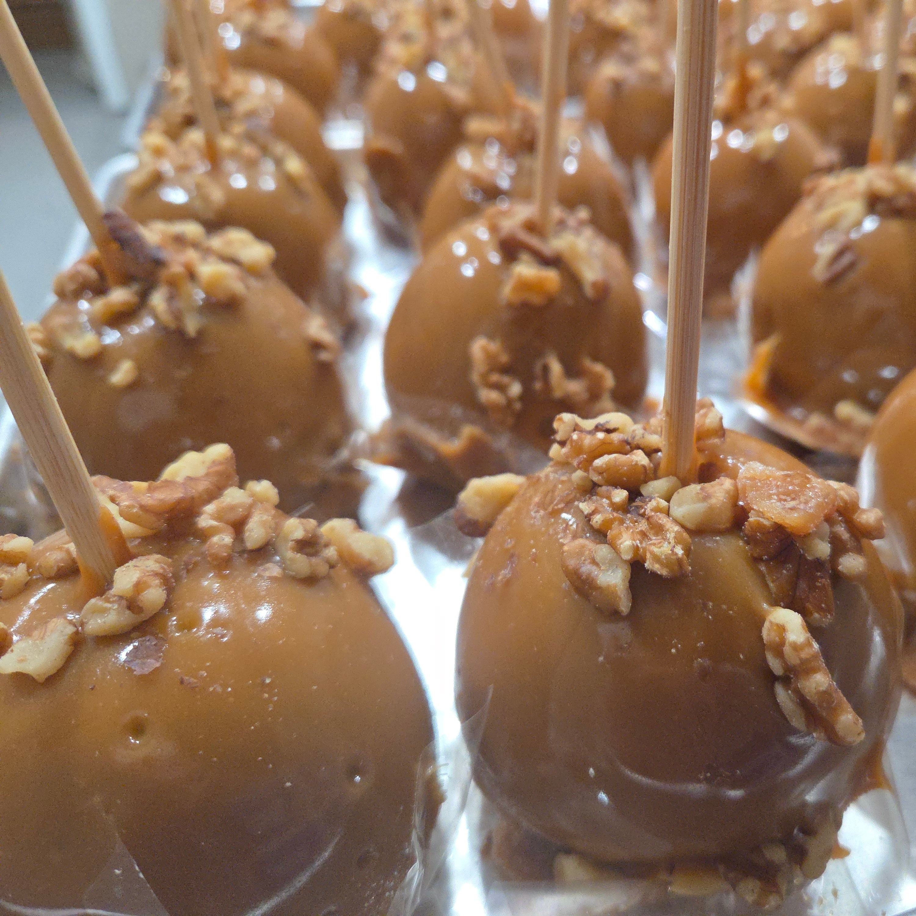 Traditional Caramel Apple covered with Roasted Walnuts