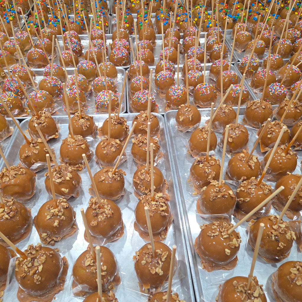 Traditional Caramel Apple covered with Roasted Walnuts
