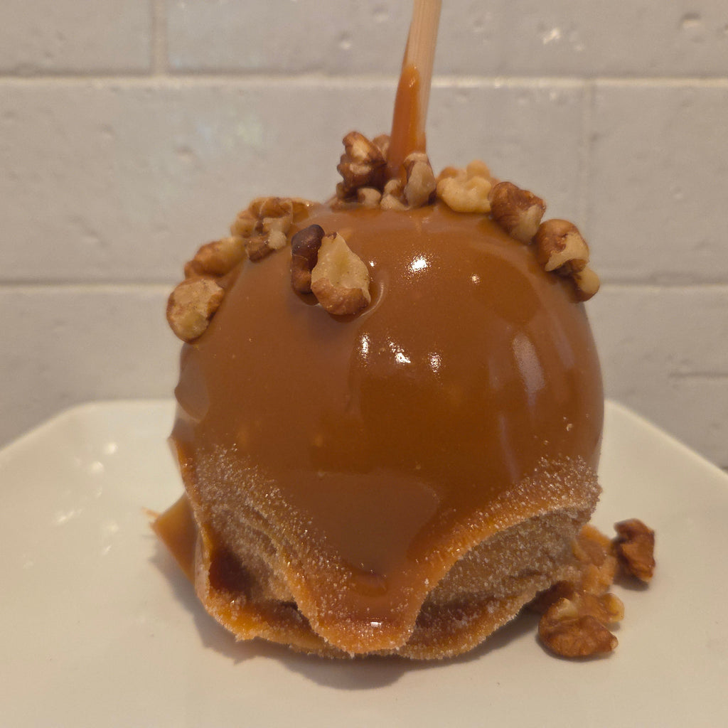 Traditional Caramel Apple covered with Roasted Walnuts
